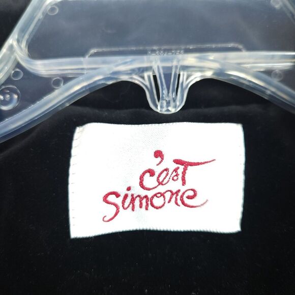 Vintage C'est Simone Blazer Jacket Womens 6 Black Velvet Holiday Party Goth NEW - Picture 8 of 13